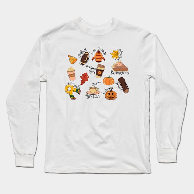 I love fall most of all - Cute fall design Long Sleeve T-Shirt by qpdesignco